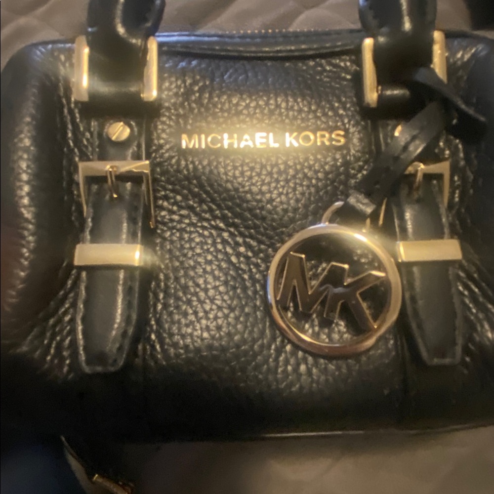 Michael Kors Black Pebbled Leather Mini Bag - Picture 7 of 12